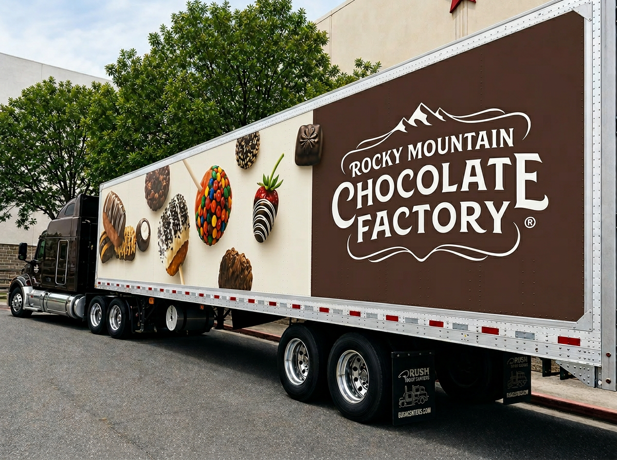 Rocky Mountain Chocolate Factory delivery truck